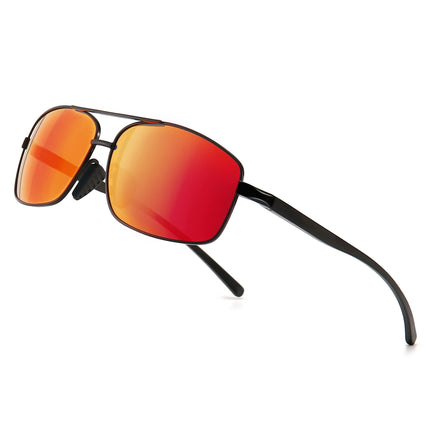 SUNGAIT Ultra Lightweight Rectangular Polarized Sunglasses UV400 Protection Metal Frame 2458 HEKHO