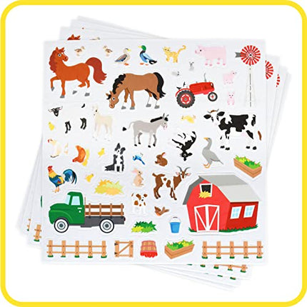 READY 2 LEARN Foam Stickers - Farm - Pack of 180 - Self-Adhesive Stickers for Kids - 3D Puffy Farm Stickers for Laptops, Party Favors and Crafts