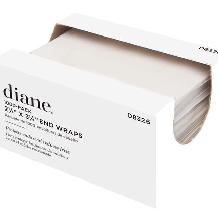 Diane End Wraps for Styling Hair in Salon or at Home 2.25 inch x 3.25 inch , White, 1000 Count(Pack of 1)