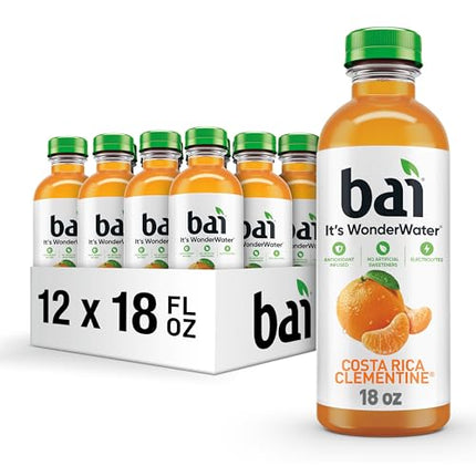 Bai Antioxidant Infused Water Beverage, Costa Rica Clementine, with Vitamin C and No Artificial Sweeteners, 18 Fluid Ounce Bottle, 12 Pack