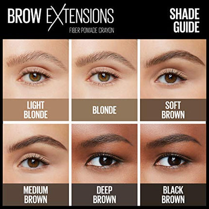 Buy Maybelline Brow Extensions Fiber Pomade Crayon Eyebrow Makeup, Deep Brown, 1 Count in India