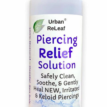 Urban ReLeaf Piercing Relief Solution ! Safely Clean, Soothe & Gently Heal New, Irritated and Keloid Piercings. 100% Natural Sea Salt, Tea Tree, Rosemary