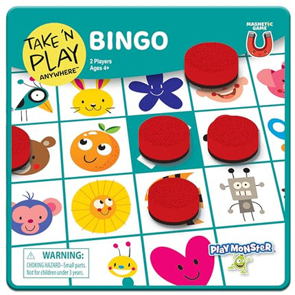PlayMonster Take N Play Anywhere Bingo - Magnetic Pieces in Magnetic Travel Friendly Tin for Fun on the Go- For Ages 4+