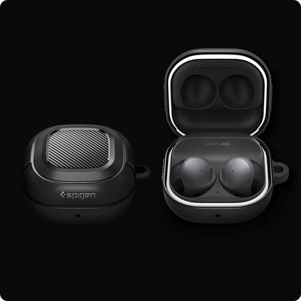 Spigen Rugged Armor Designed for Galaxy Buds FE (2023) / Galaxy Buds2 Pro (2022) / Buds 2 (2021) / Buds Pro (2021) / Buds Live (2020) Shockproof Protective Cover - Matte Black