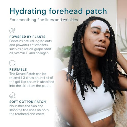 Frownies Cotton Soft Forehead Serum Patch - Serum Infused Forehead Wrinkle Patch For Fine Lines & Wrinkles - Reusable Hypoallergenic Facial Patch - Hydrating Face Mask to Plump Skin