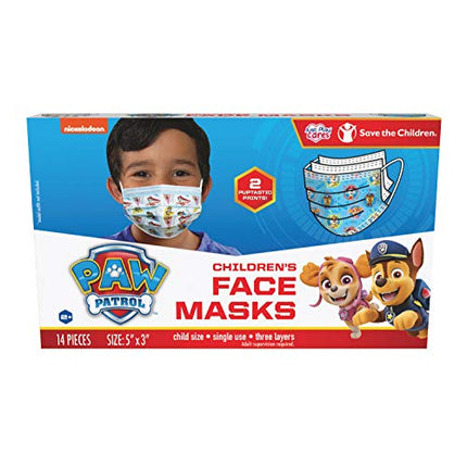 Just Play Children’s Single Use Face Mask, Paw Patrol, 14 count, small, Ages 2 - 7, Kids Toys for Ages 2 Up