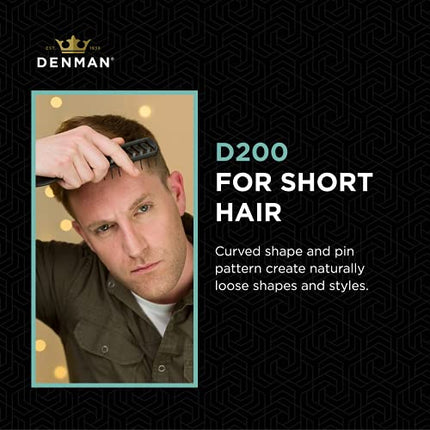 Denman Jack Dean by D200 Flexible Vent Brush for Blow Drying - Styling Hair Brush for Wet Dry Curly Thick Straight Hair - For Women and Men, Black