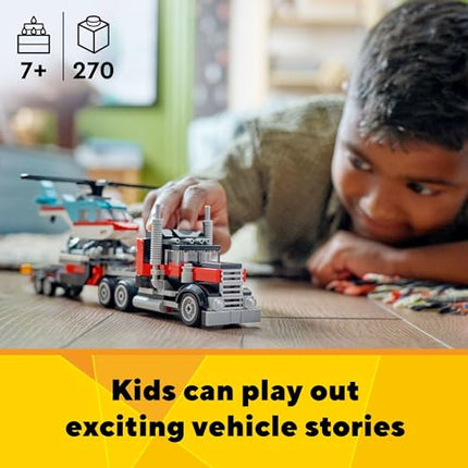 Buy LEGO Creator 3 in 1 Flatbed Truck with Helicopter Toy, Transforms from Flatbed Truck Toy to Prop in India.