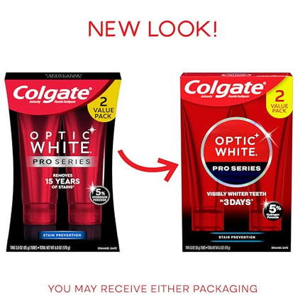 Buy Colgate Optic White Pro Series Whitening Toothpaste with 5% Hydrogen Peroxide, Stain Prevention, 3 oz Tube, 2 Pack in India India