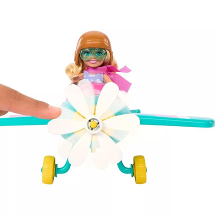Barbie Chelsea Can Be… Doll & Plane Playset, 2-Seater Aircraft with Spinning Daisy Propellor & 7 Accessories, Including Puppy & Stickers