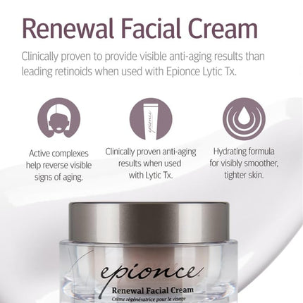 Epionce Renewal Facial Cream - Hydrating Face Moisturizer, Anti Aging & Dry Skin Barrier Repair Face Cream with Glycerin, Dry Skin Face Moisturizer