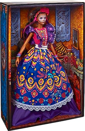 Barbie Signature Doll, 2022 Dia De Muertos Collectible, Traditional Ruffled Dress with Flower Crown & Calavera Face Paint