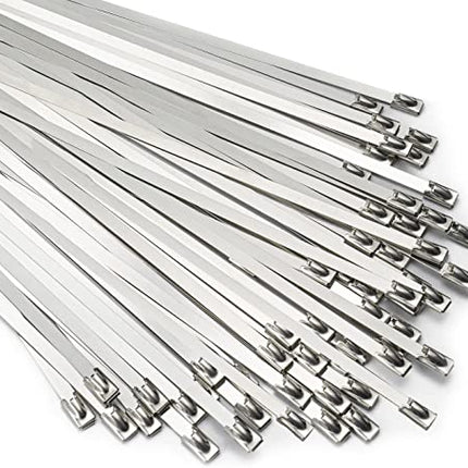 buy Metal Zip Ties 11.8 inch 200pcs 304 Stainless Steel Zip Ties Heavy Duty Multi-Purpose Self-Locking Cable Ties for Machinery, Vehicles, Exhaust Wrap, Farms, Pipes, Roofs, Cables, and Outdoor Fence in India