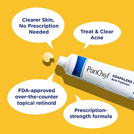 PanOxyl Adapalene 0.1% Leave-On Gel, 30 Day Supply, Retinoid Gel Acne Treatment, Acne Prone Skin, Oil Free, Fragrance Free, 0.5 oz