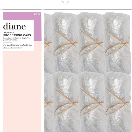 Diane Disposable Clear Processing Hair Caps, For Salons, DIY, Conditioning, Dyeing, Hair Treatments, Bag of 100, D722