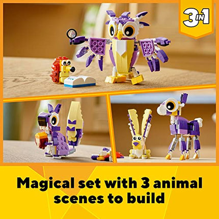 buy LEGO Creator 3 in 1 Fantasy Forest Creatures Woodland Animal Toys Set Transforms from Rabbit to Owl in India