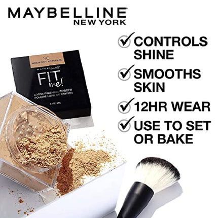 Maybelline Fit Me Loose Setting Powder, Face Powder Makeup & Finishing Powder, Light Medium, 1 Count