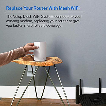 Buy Linksys Velop Mesh Home WiFi System, 3,000 Sq. ft Coverage, 20+ Devices, Speeds up to (AC1300) 1.3Gbps - WHW0102 in India