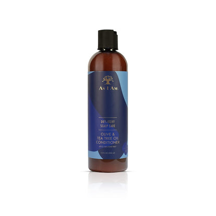 As I Am Dry & Itchy Scalp Care Conditioner - 12 ounce - Enriched with Zinc Pyrithione, Olive Oil, and Tea Tree Oil - Fights Dandruff and Seborrheic Dermatitis