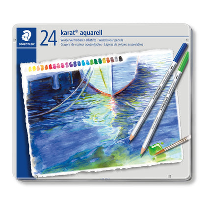 Buy Staedtler Karat Aquarell Premium Watercolor Pencils, Set of 24 Colors (125M24) in India India