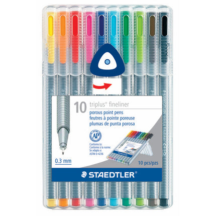 Buy Staedtler Triplus Fineliner Pens, Pack of 10, Assorted Colors (334 SB10A604) in India India