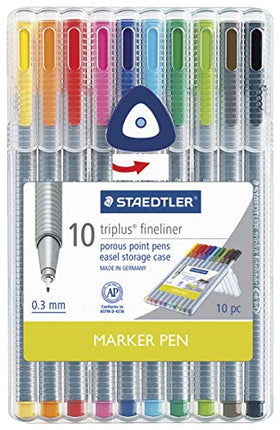 Staedtler Triplus Fineliner Marker Pens, Pack of 10