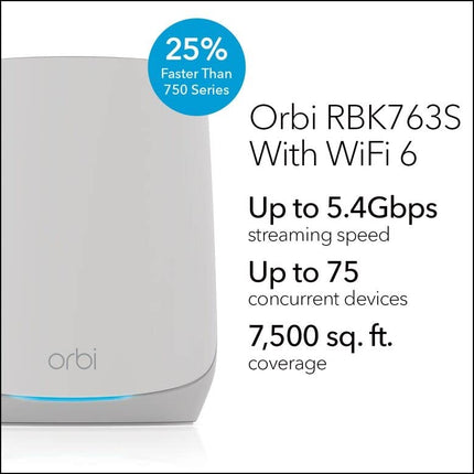 buy Netgear RBK763S-100NAS Orbi Tri-Band WiFi 6 Mesh System Router + 2 Satellites in India