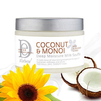 Design Essentials Deep Moisture Milk Souffle, Coconut & Monoi Collection, 12 Ounce