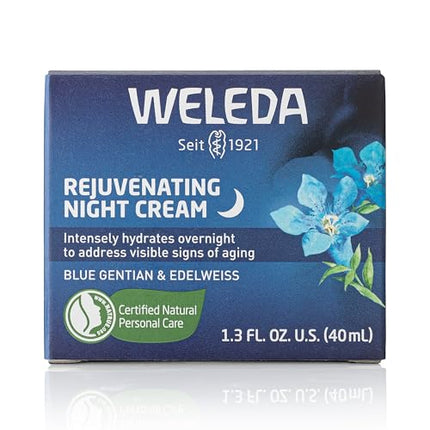 Weleda Face Care Rejuvenating Night Cream, Plant Rich Moisturizer with Blue Gentian and Edelweiss