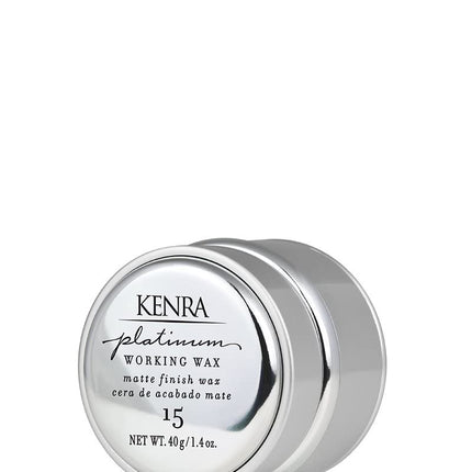 Kenra Platinum Working Wax 15 | Matte Finish Styler | Provides Medium, Flexible Hold | Non-Greasy | Crème-Based Formula To Texturize & Mold Styles | All Hair Types | 1.4 fl. Oz