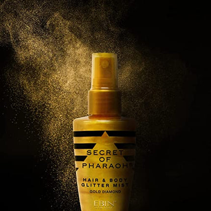Egyptian Diamond Hair & Body Glitter Mist - Gold 2.37oz | Glitter Spray for Hair and Body, Glitter spray for Clothes, Quick-Drying and Long-Lasting Body Shiny Spray for Stage Makeup