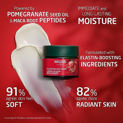 Weleda Face Care Plumping Day Cream, 1.3 Fluid Ounce, Plant Rich Moisturizer with Pomegranate and Maca Root Peptides