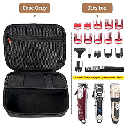 ProCase Hard Travel Case for Hair Clippers, Hair Cutting Barber Supplies Holder, Trimmer Organizer Storage Bag for Hatteker/Oneisal/Wahl 5Star/Andis Men Razor Guard Grooming Kits -Black