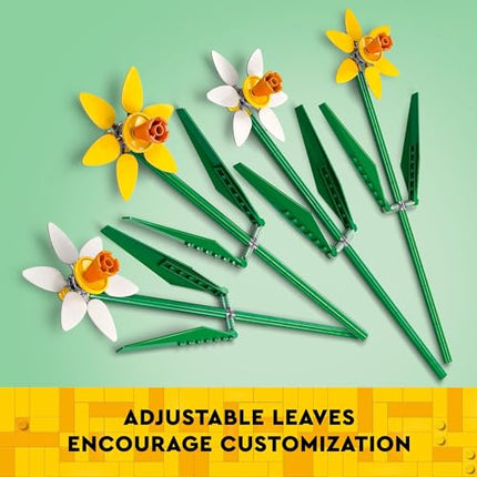 Buy LEGO Daffodils Celebration Gift, Yellow and White Daffodils, Spring Flower Room Decor, Great Gift for Flower Lovers, 40747 in India