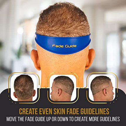 Fade Guide and Neckline Shaving Template | Curved Silicone Band | Great for Creating Skin Fade Guidelines for DIY Haircuts | Fade Haircut Guide for Hair Clippers