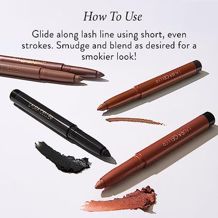LAURA GELLER NEW YORK Kajal Longwear Kohl Eyeliner Pencil with Caffeine, Smooth & Blendable Makeup, Dark Brown