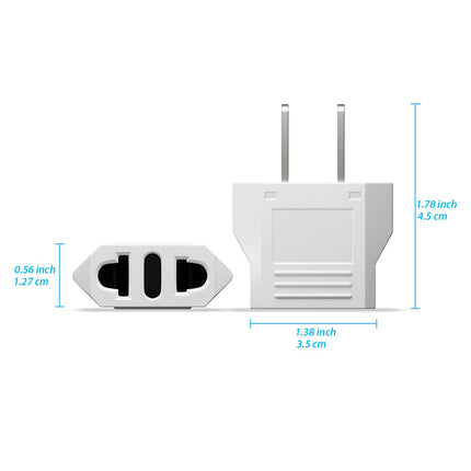 Buy Unidapt Small European to American Outlet Plug Adapter, EU to US Adapter, Universal Input Europe in India