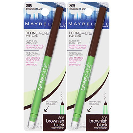 Maybelline Define-A-Line Eyeliner, Brownish Black (Pack of 2)