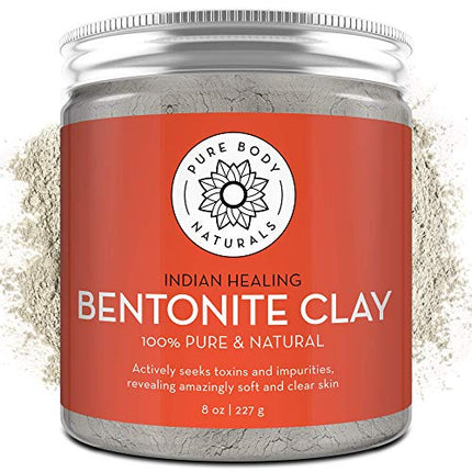 buy Pure Body Naturals Bentonite Clay Powder for DIY Detox Body & Face Mask, Pure Indian Healing Clay in India.