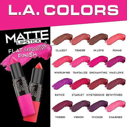 L.A. Colors Matte Lipstick, Tender, 1 Ounce