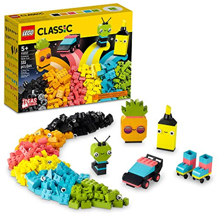 buy LEGO Classic Creative Neon Colors Fun Brick Box Set 11027, Building Toy to Create a Car, Pineapple, in India