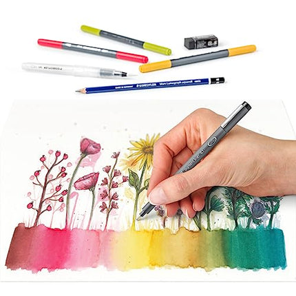 STAEDTLER 61 3001-1 Design Journey Floral Watercolour Set - Mixed Set (Pack of 12 Pieces), black