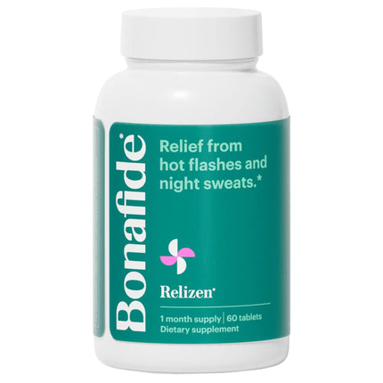 Relizen Bonafide Menopause Relief – Powerful, Hormone-Free Relief from Hot Flashes and Night Sweats During Menopause* – 30 Day Supply (60 Tablets)