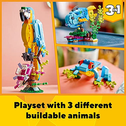 buy LEGO Creator 3 in 1 Exotic Parrot Building Toy Set, Transforms to 3 Different Animal Figures - in india