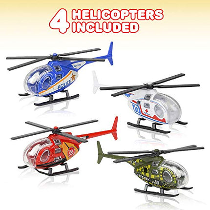 buy ArtCreativity Diecast Helicopters - Pack of 4 - Police, Fire Engine, EMS, and Military Diecast Toy in India