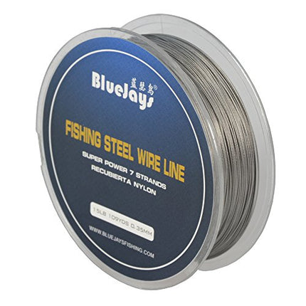 100 Meter 0.35mm Fishing Stee Wire Nylon Coated 1x7 Stainless Steel Leader Wire Super Soft Fishing Wire Lines 15 Pound Test