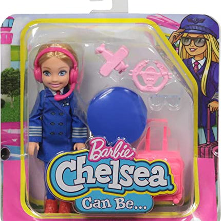 Buy Barbie Chelsea Can Be Playset with Blonde Chelsea Pilot Doll (6-in), Luggage, Headset, Cockpit Wheel in India