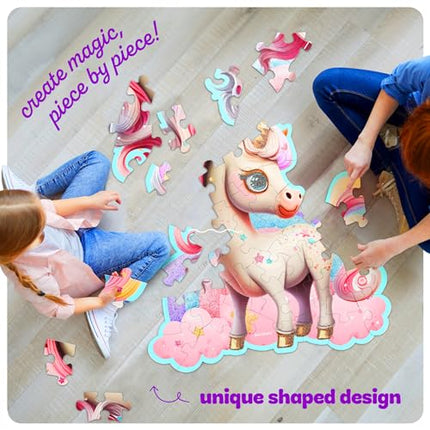 Jumbo Shimmery 45-Piece Unicorn Floor Puzzle for Kids Ages 3-6 Years Old- Large Toddler Puzzles Age 3, 4, 5, 6 Year Olds - Unicorn Easter Toys for Girls - Little Girl Birthday Gift