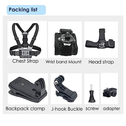 buy VGSION Action Camera Accessory Kit Chest Strap Mount Head Mount Wrist Strap Backpack Clip Mount in India