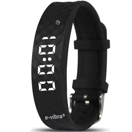 E-VIBRA Potty Training Watch - Rechargeable Silent Vibrating Watch - Medical Reminder Watch - with Timer and 15 Daily Alarms (Black-Large)